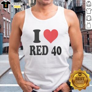 Nice I Love Red 40 tank top featuring a bold red color and stylish design, perfect for casual summer outfits.