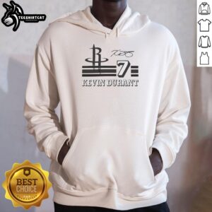 Alt Text: Kevin Durant Houston Rockets signature name and number hoodie featuring vibrant team colors and stylish design