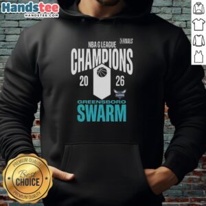 Alt Text: Premium Greensboro Swarm NBA League Champions 2026 hoodie featuring team colors and logo, perfect for fans.