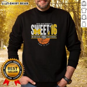 Nice Michigan Wolverines NCAA Women's Sweet 16 2026 Men's March Madness sweatshirt featuring team colors and logo.