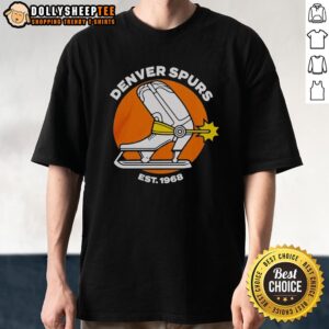 Official Denver Spurs Est 1968 T-Shirt featuring vintage design and team logo, perfect for fans of the Denver Spurs.