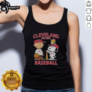 Good Charlie Brown, Snoopy, and Woodstock wearing Cleveland Guardians baseball jersey tank top, Est. 1896.
