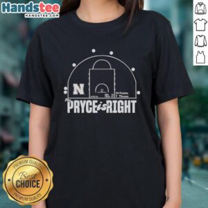 Alt Text: Premium Nebraska Cornhuskers ladies tee showcasing 23 Points and 7 Threes design for fans and supporters.