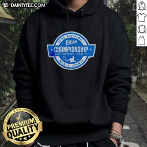 NJCAA 2026 Division I Men's Tennis Championships logo hoodie featuring a vibrant design, perfect for tennis fans.