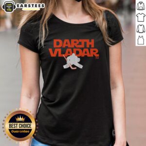 Original Dan Vladar Darth Vladar Ladies Tee featuring a stylish design for fans of hockey and graphic tees.