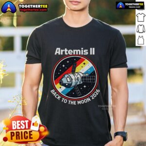 Hot Artemis II Back To The Moon 2026 T-Shirt featuring a bold design celebrating the upcoming lunar mission.