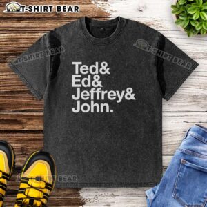 Pretty Ted Ed and Jeffrey John wearing a stylish washed t-shirt, showcasing a trendy casual look for everyday wear.