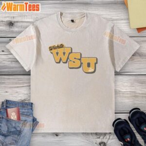 Good Wichita State Est 1895 gold washed t-shirt showcasing vintage style and school pride for fans and alumni.