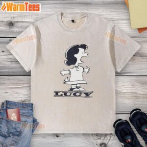 Official Lucy Van Pelt Peanuts 1960 washed t-shirt featuring vintage cartoon design and soft fabric.