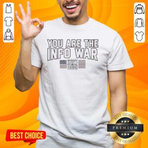 Pretty You Are The Info War T-Shirt featuring American flag design, perfect for fans of Info Wars and patriotic style.