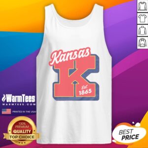 Official Kansas Est 1865 Heather Red Tank Top featuring a stylish design perfect for casual wear and showing team pride.