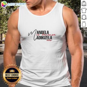 Alt Text: Original Mandela is depicted wearing a tank top, inspired by Madikizela's legacy and style.