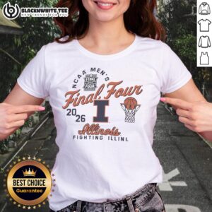Alt Text: Illinois Fighting Illini 2026 Ladies Tee showcasing NCAA Men's Final Four logo in vibrant team colors.