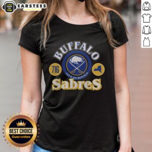Buffalo Sabres Arch Class Ladies Tee in navy blue, featuring team logo and stylish design for female fans.