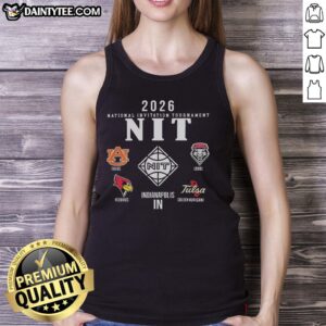 2026 NCAA Division I Men's Basketball Postseason NIT Champion logo on a stylish tank top for fans.