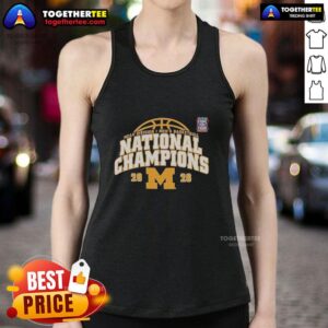 Vintage Nice Michigan Wolverines NCAA Division I Men's Basketball National Champions Final Four tank top design.