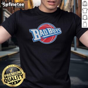 Alt Text: Nice Detroit Pistons Basketball Bad Boys 2026 Logo T-Shirt featuring iconic team colors and vintage design.