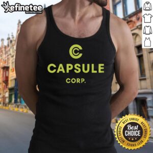 Original Capsule Corp Trunks Dragon Ball tank top featuring vibrant colors and iconic character design for fans and collectors.