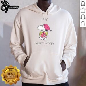 Alt Text: Cute July bedtime Snoopy hoodie featuring a playful design, perfect for cozy nights and summer sleepovers.