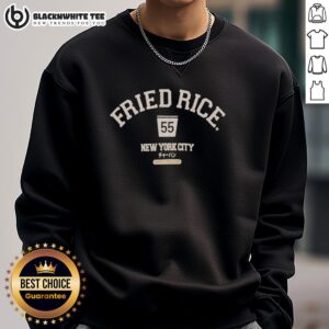 Alt Text: Official Fried Rice New York City sweatshirt featuring a stylish design, perfect for food lovers and fashion enthusiasts.