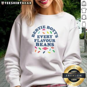 Awesome Bertie Bott's Every Flavour Beans sweatshirt with colorful bean graphics, perfect for Harry Potter fans.