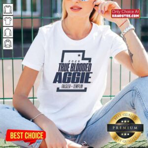 Alt Text: Original Usu Men's Basketball True Blooded Aggie Ladies Tee featuring bold team graphics and comfortable fit.
