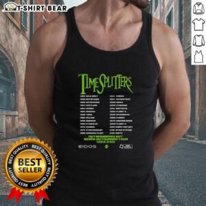 Top Timesplitters Outnumbered But Never Outgunned tour tank top featuring vibrant graphics and bold design for fans.