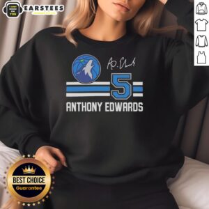 Anthony Edwards Minnesota Timberwolves sweatshirt featuring his signature name and number, perfect for fans.