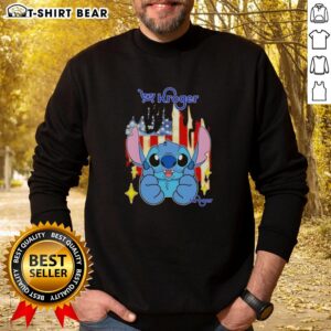 Pretty stitch design on a Kroger USA flag sweatshirt, perfect for patriotic fashion and casual wear.