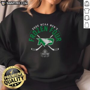 Top North Dakota men's hockey 2026 Frozen Four sweatshirt featuring team colors and logo, perfect for fans.