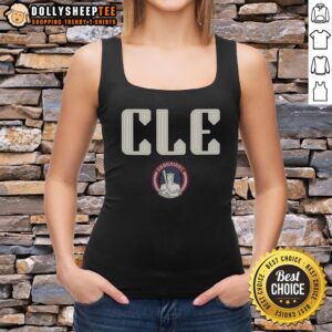 Alt Text: Cleveland Guardians City Connect pregame tank top featuring team colors and logo, perfect for game day style.