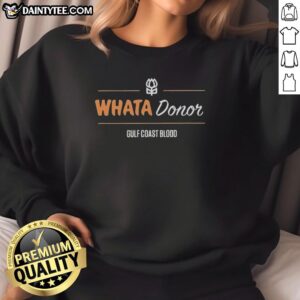 Premium What A Donor Gulf Coast Blood Sweatshirt in navy blue showcasing a stylish design for blood donation supporters.