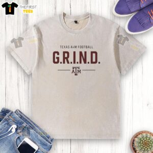 Nice Texas Am Football G R I N D Logo T-Shirt - Image 6