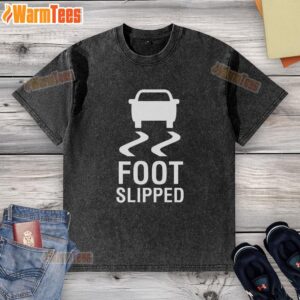 Alt Text: Nice foot slipped in a happy accident while wearing a washed t-shirt during a fun outdoor moment.