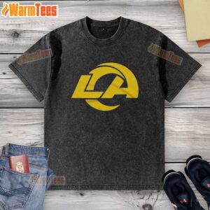 Official Women's Los Angeles Rams 26 Washed T-Shirt in navy blue, featuring team logo and comfortable fit for fans.
