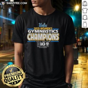 Premium UCLA Bruins Women's Gymnastics Champions B1G 2026 T-Shirt featuring vibrant team colors and logo.