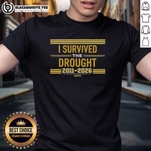 Alt Text: Hot I Survived The Drought 2011 To 2026 Warpath T-Shirt featuring bold graphics and a stylish design.
