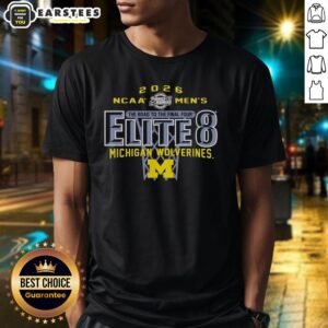 Good Michigan Wolverines NCAA Men's Basketball Elite 8 2026 T-Shirt celebrating the Road to the Final Four.