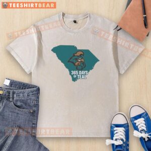 Alt Text: Good Coastal Carolina Chanticleers 365 Days of Teal washed t-shirt featuring vibrant teal color and logo.