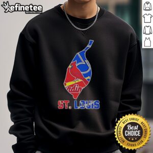 Stylish sweatshirt featuring St. Louis sports teams graphic, perfect for fans looking to showcase their team pride.