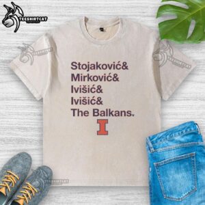 Alt Text: Official Illinois Basketball The Balkan Bloc washed t-shirt featuring vibrant graphics and a comfortable fit for fans.