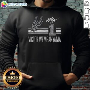 Top Spurs Victor Wembanyama signature jersey hoodie showcasing team logo and player design in vibrant colors.