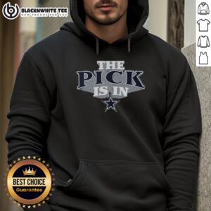 Nice Dallas Cowboys Pick Is In hoodie featuring bold team colors and logo, perfect for fans and game day attire.