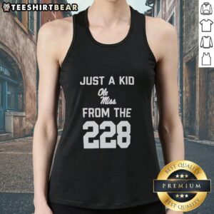 Top Just A Kid Ole Miss From The 228 tank top featuring a trendy design, perfect for casual wear and Ole Miss fans.