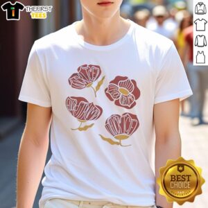 Nice red poppy floral Fck T-shirt featuring vibrant flower design, perfect for casual wear and making a bold statement.