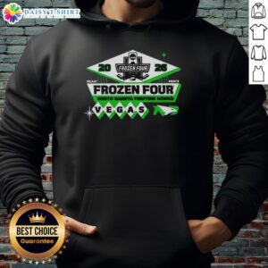 Alt Text: 2026 NCAA Frozen Four hoodie featuring the North Dakota Fighting Hawks men's hockey logo, perfect for fans.