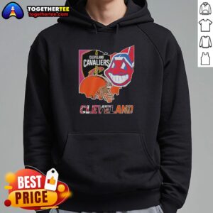 Alt Text: Cleveland Cavaliers football symbol helmet logo hoodie featuring a stylish map design for fans and sports lovers.
