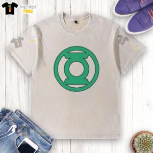 Alt Text: Nice green lantern hand-me-down washed t-shirt featuring vibrant graphic design, perfect for casual wear.