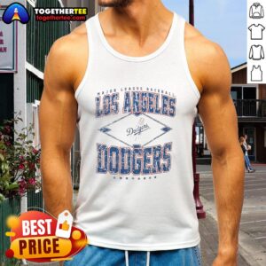 Official Los Angeles Dodgers Major League Baseball Cooperstown Diamond Tank Top featuring team logo and stylish design.