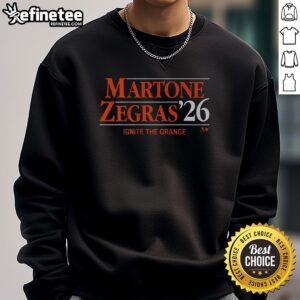 Premium Martone Zegras 26 Ignite The Orange Sweatshirt showcasing vibrant orange color and stylish design for trendy outfits.